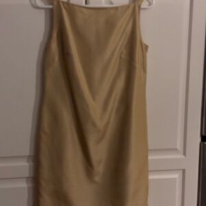 Harris Wallace Women's A-Line Dress gold Silk Elegant Sleeveless‎  Size 4